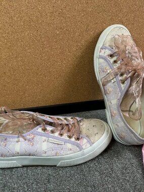 Superga x LoveShackFancy 2750 Sneakers Light Lavender Stripe Ditzy Floral EU 38